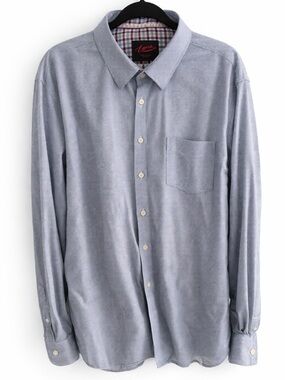 Maceoo Blue Micro Check Dress Shirt Mens 3XL Slim Fit Button Up